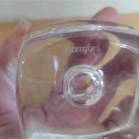 Set Of Orrefors Sweden Crystal Clear Glass Taper Candle Holders Geometric Cubes - Picture 9 of 13